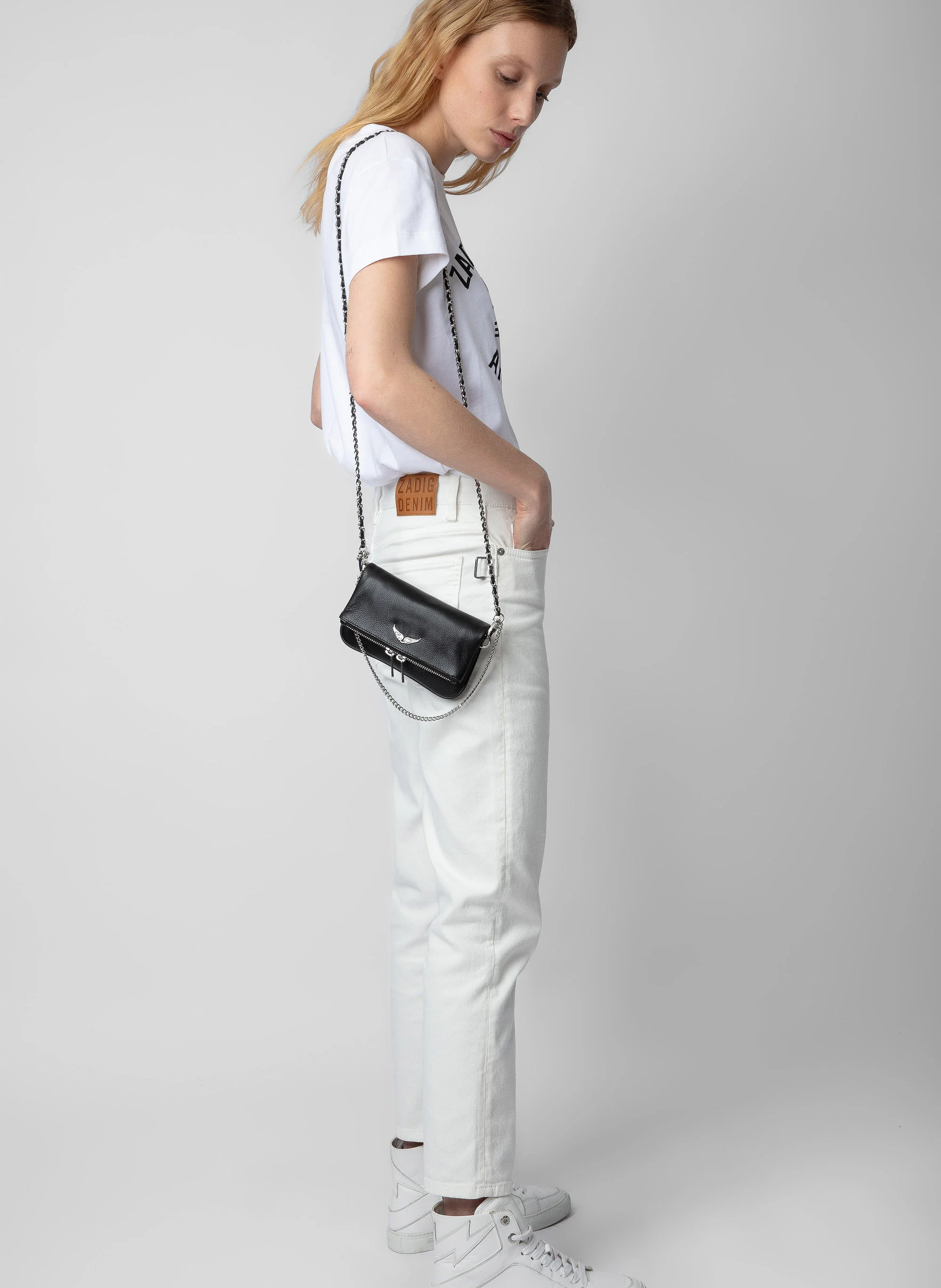 ROCK NANO - Pochette zippée en cuir | Noir