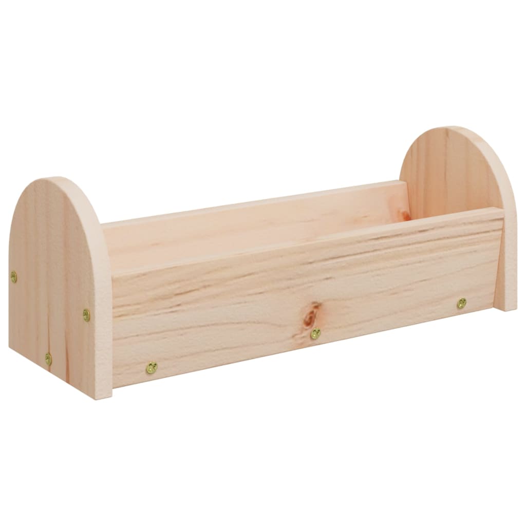 Alimentador de feno vidaXL para coelhos, madeira maciça de abeto, 28x10x10 cm