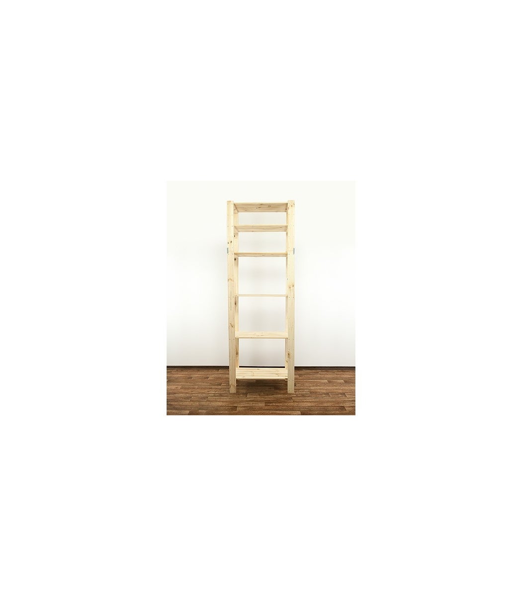 PROREGAL Houten Plank Woodland HxBxD 230 x 80 x 50 cm Plank Draagvermogen 120 kg 6 Planken Dennenhout Natuurlijk