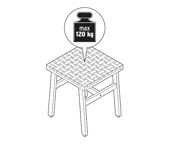 Hocker mit Geflecht
