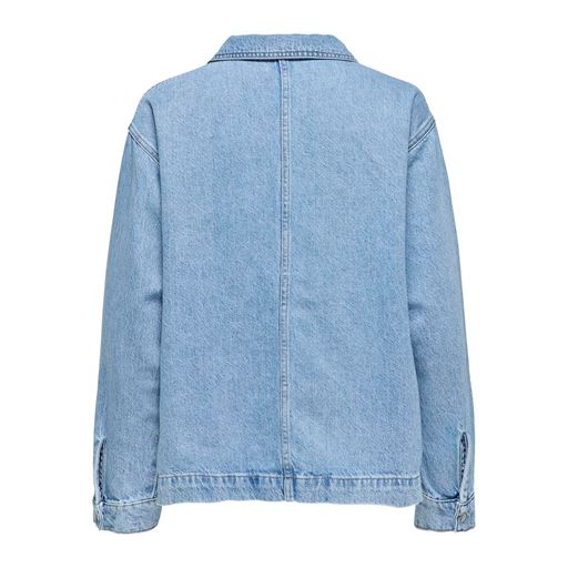 ONLY Birdie Polo Denimbluse, Light Blue Denim, S