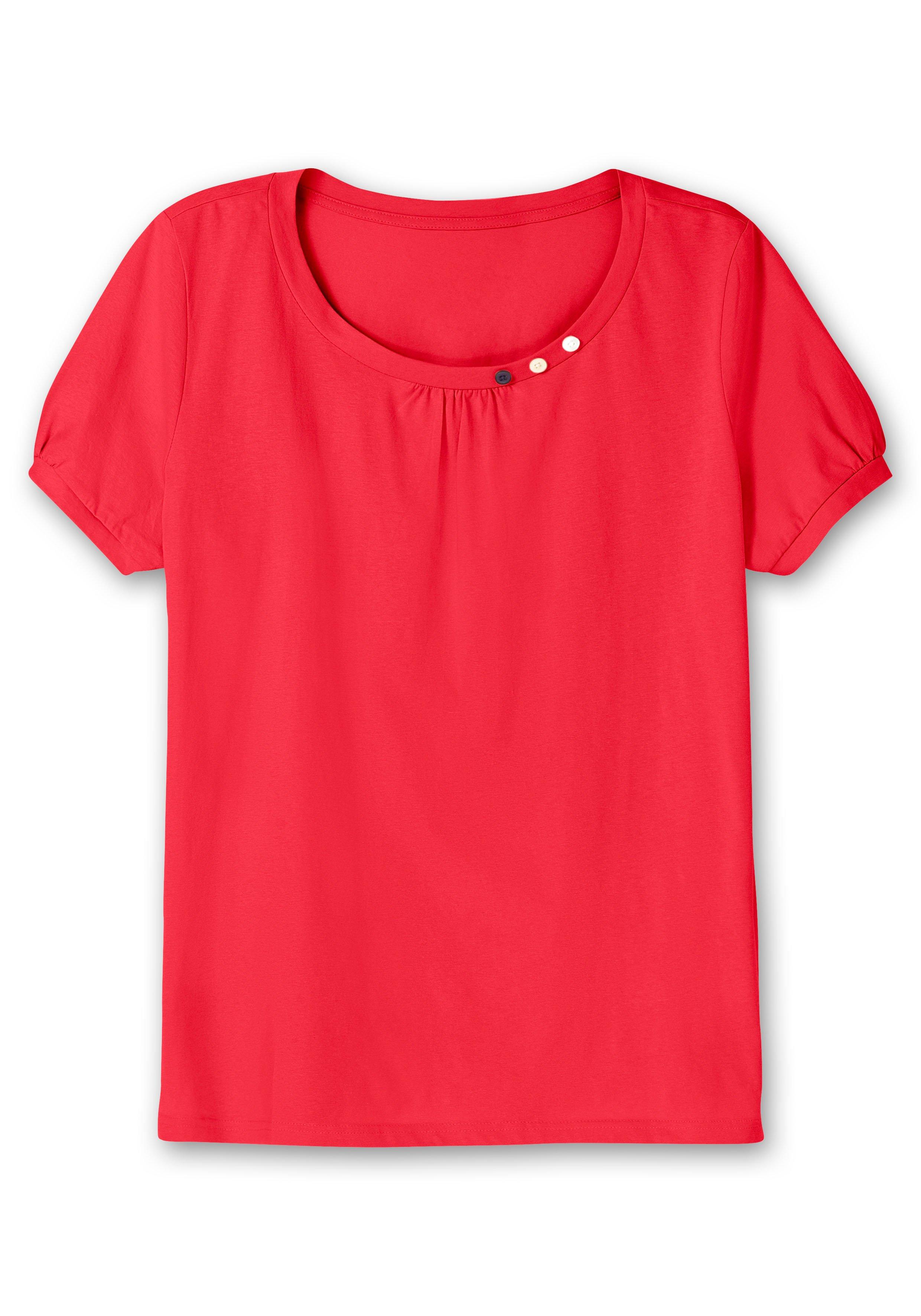 Longshirt mit Zierknöpfen am Ausschnitt