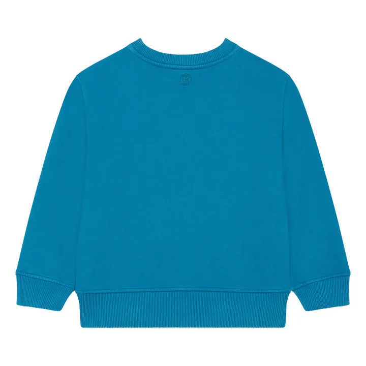 SMALLABLE BASICS Sweat Crewneck Garçon Molleton Bio | Bleu azur
