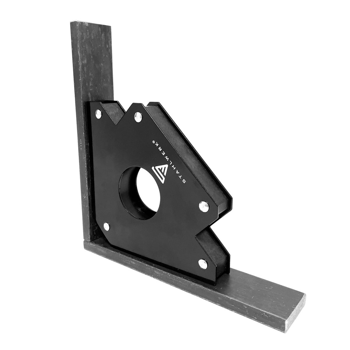 STAHLWERK 2-delige set magnetische lashoeken, 34 kg (75 lbs) met sterke houdkracht