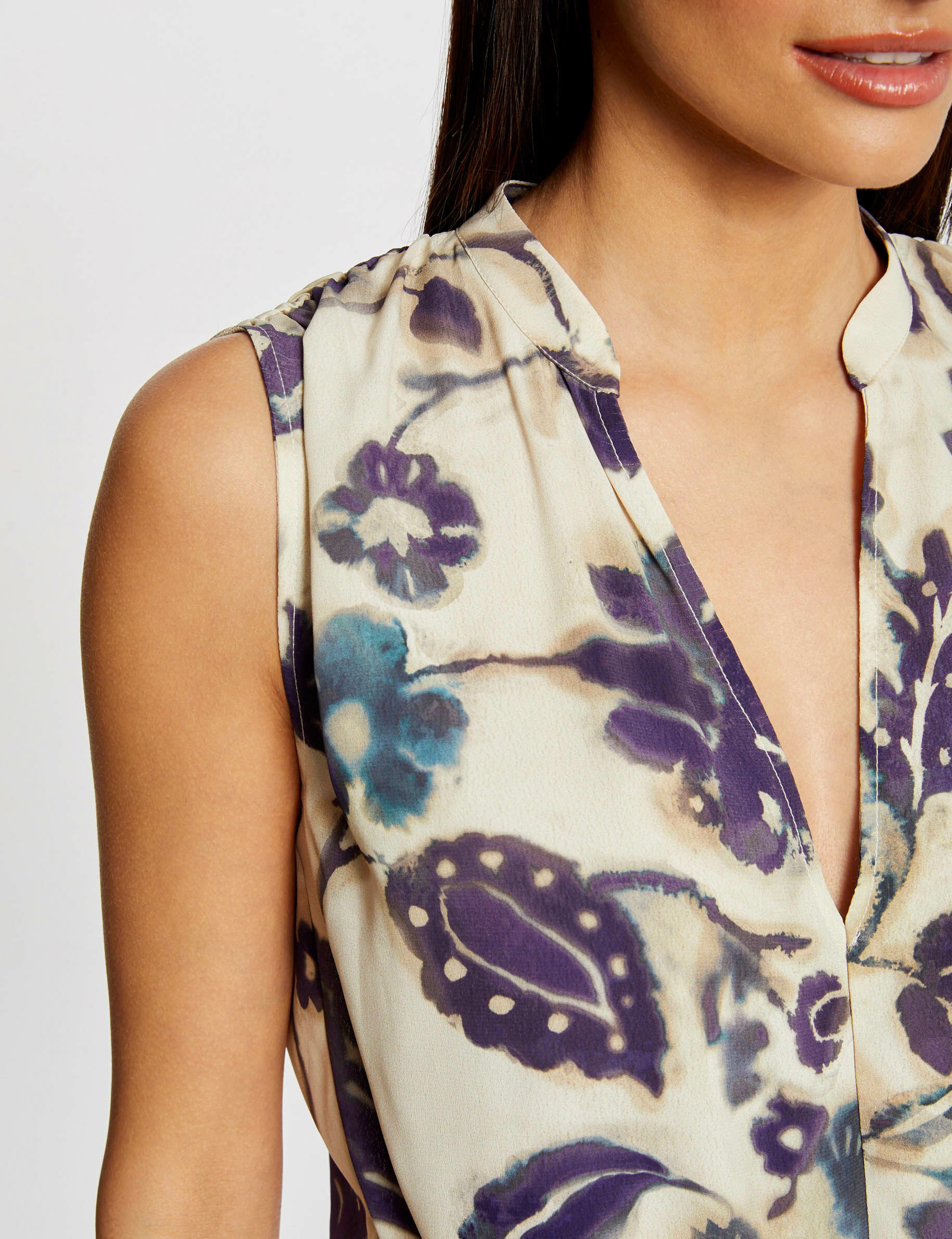 Blouse sans manches imprimé floral multico femme - multico