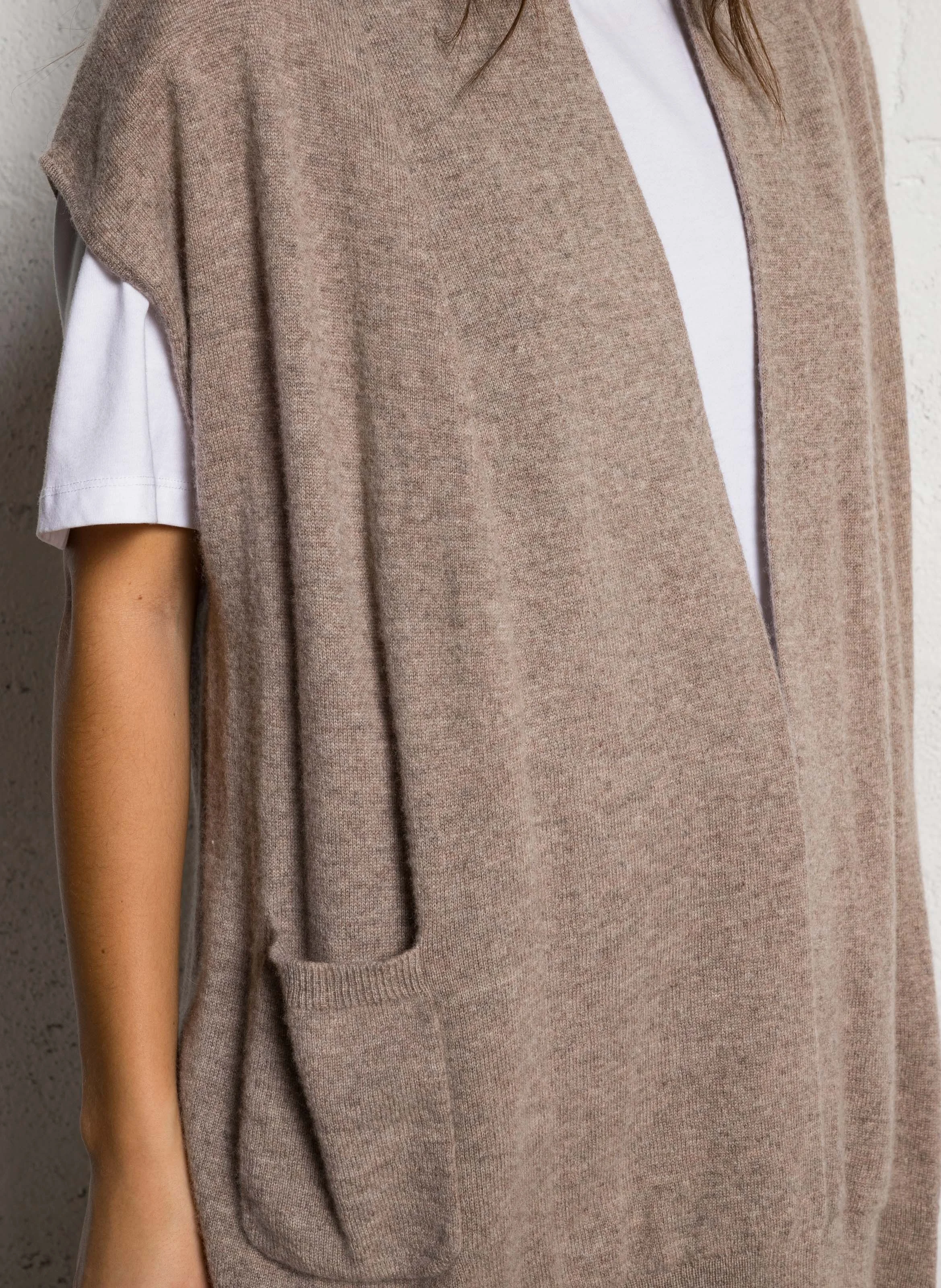 LALY - Gilet en cachemire| Beige