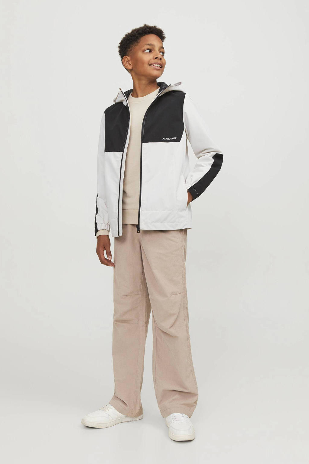 JACK & JONES softshell jas JJALEX wit/zwart