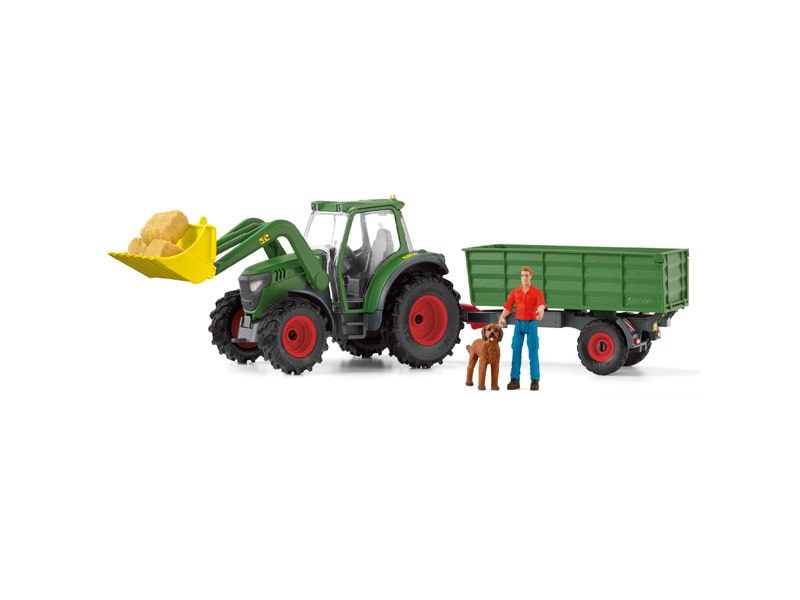 Schleich Spielfigurenset Farm World Traktor mit Anhänger Traktor-Spielset
