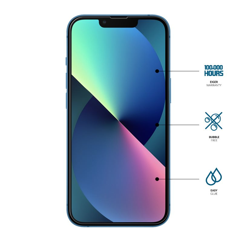 iPhone 14 / iPhone 13 / 13 Pro Mountain Glass Clear Panzerglas 2.5D Displayschutz Case Friendly (EGSP00775)