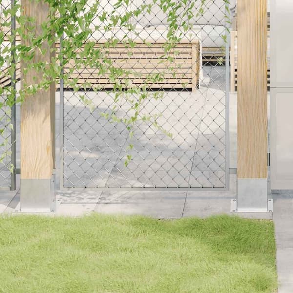 vidaXL Stolpebunner firkantet 12 stk sølv 141x141 mm galvanisert stål