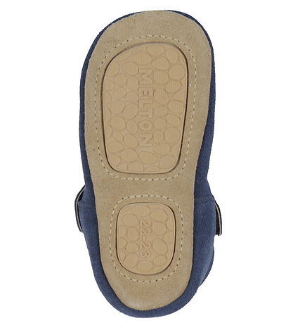 Melton Leder-Krabbelschuhe - Titan