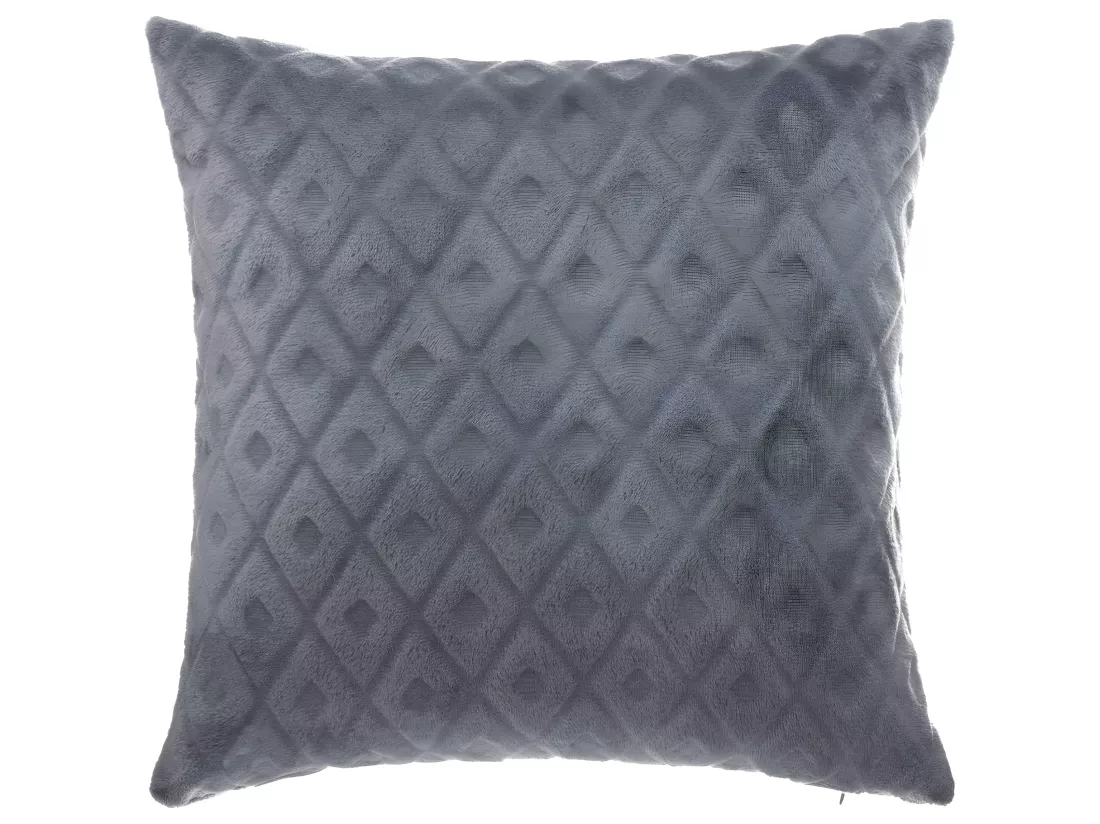 Coussin déhoussable Gris foncé motif en relief 40 x 40 cm