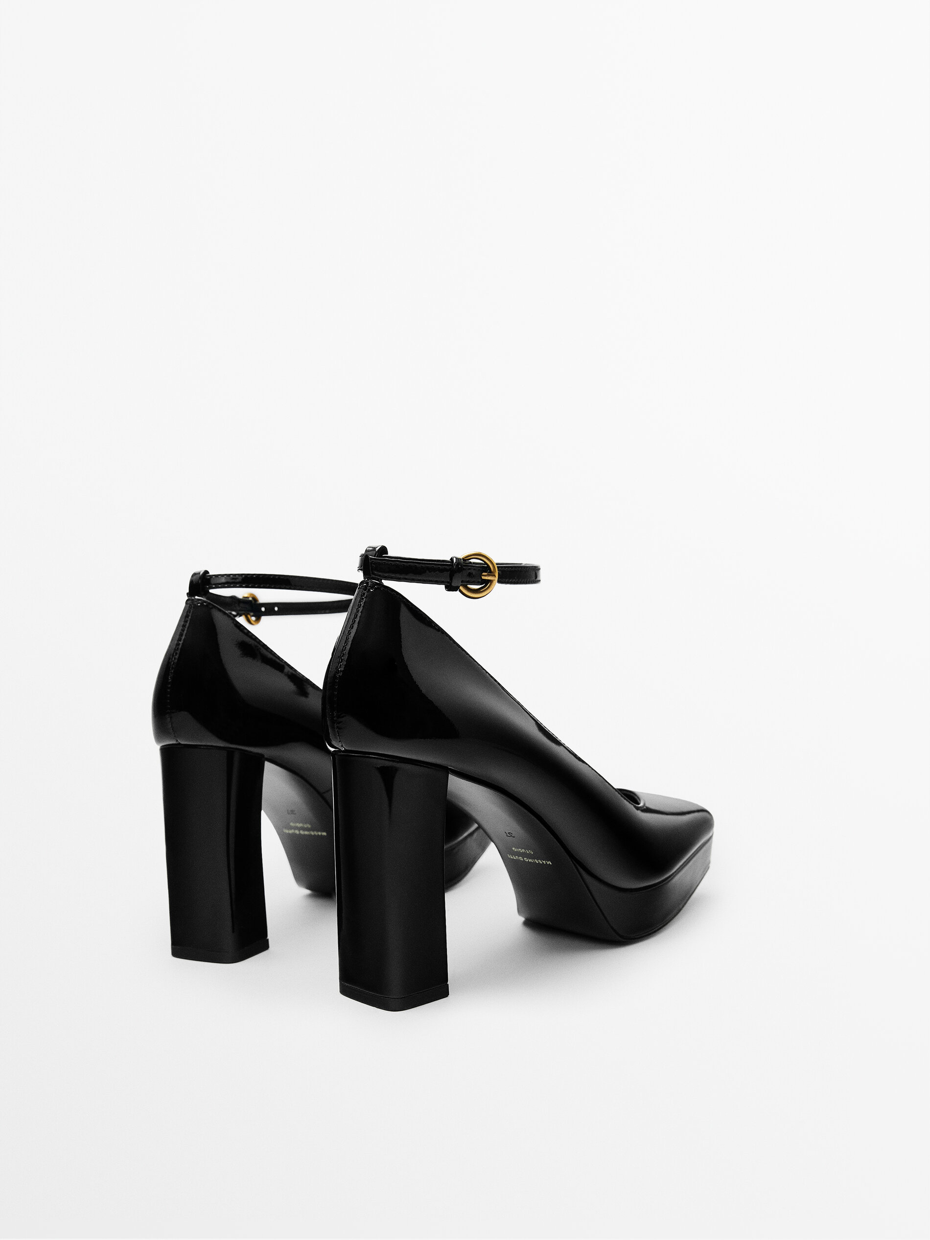 Sapato plataforma de couro com salto - Studio - PRETO