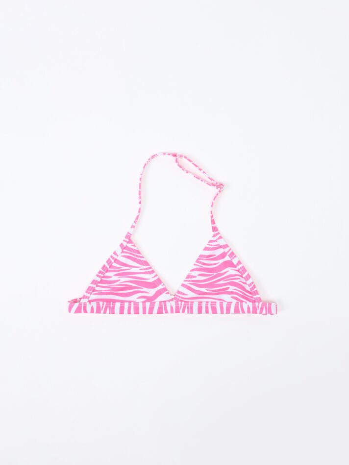 Conjunto de biquíni estampado de duas peças - Fúcsia fluorescente