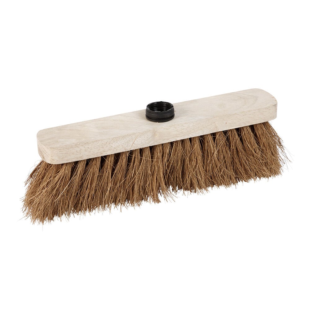 Tête de balai en bois et fibres de coco