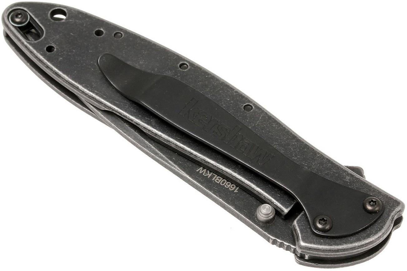 Kershaw Leek 1660BLKW plain edge, zwart