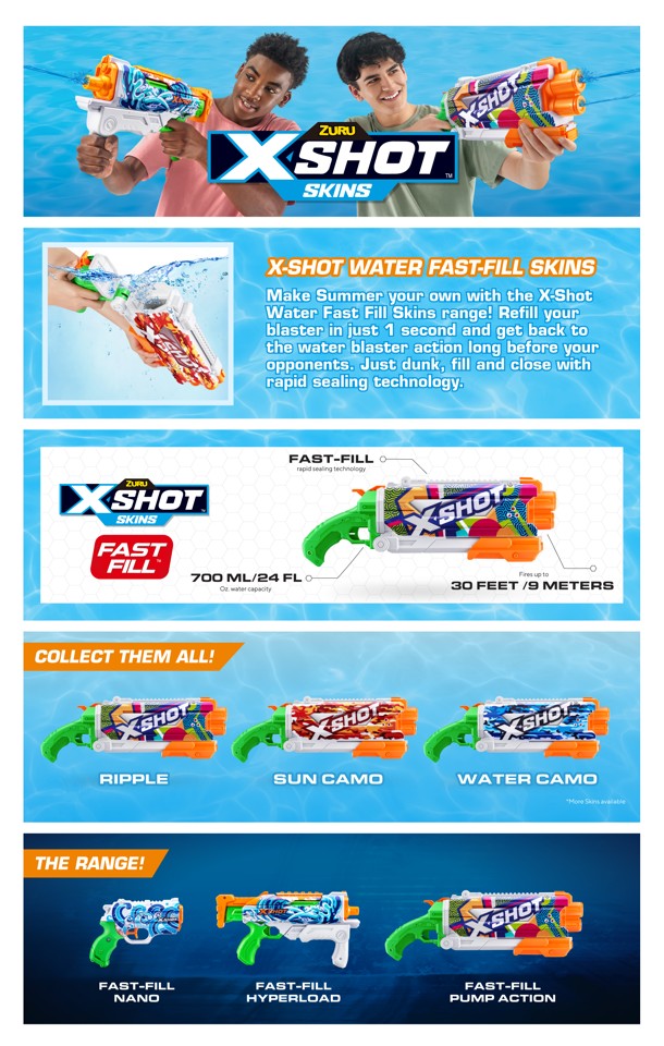 X-Shot Water - Shotgun Fast-Fill Skins