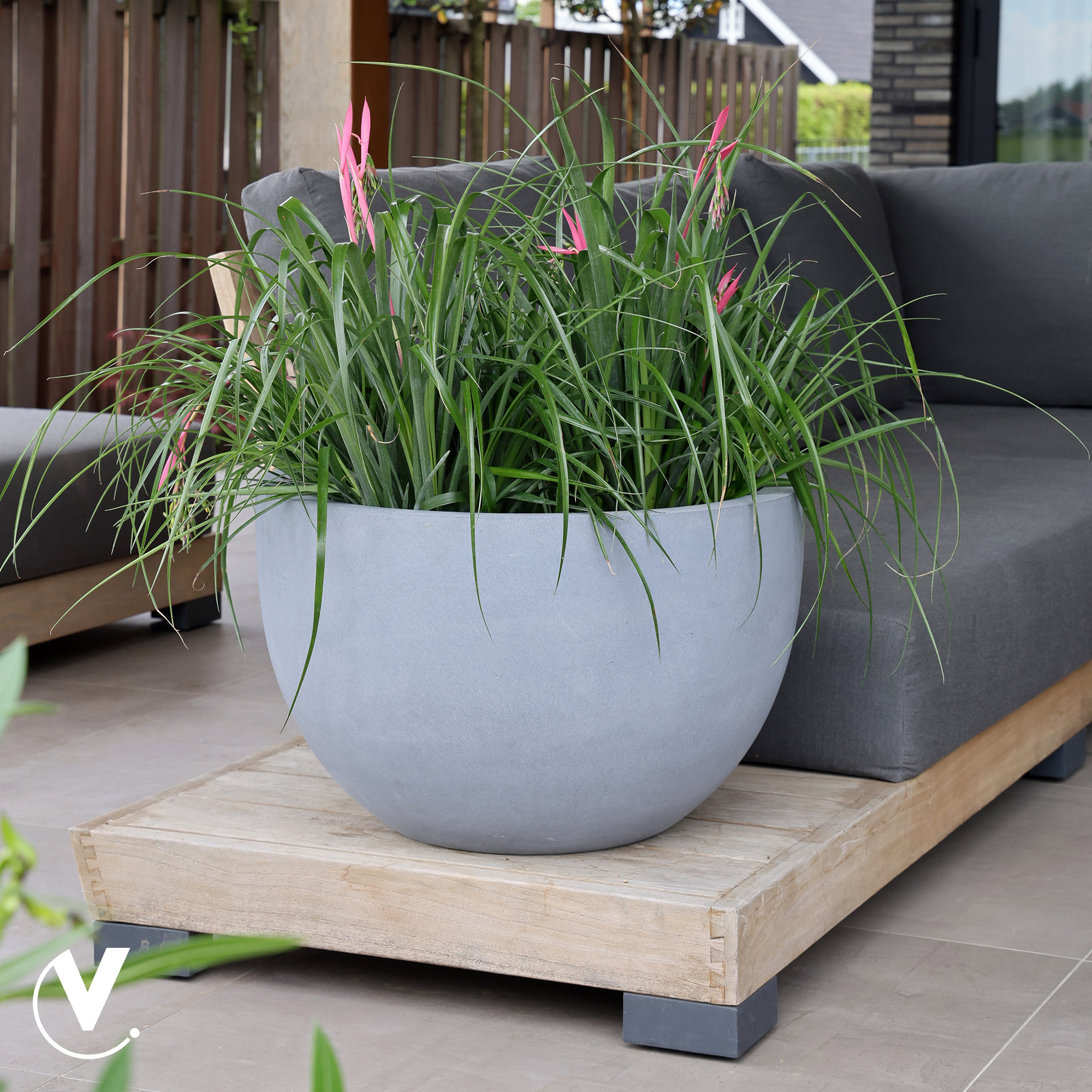 Plantenpot Louisiana grey Ø60 x H38 cm