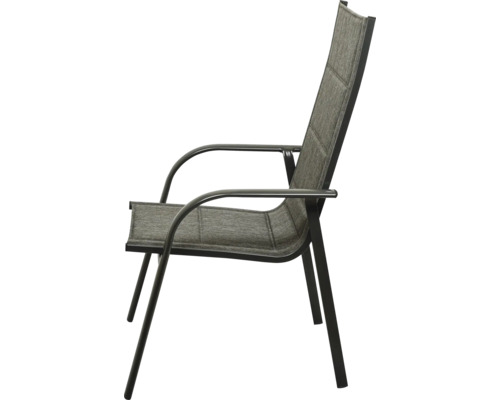 Garden Place Eve tuinstoel, 60 x 67 x 108 cm, aluminium, kunststof, grijze stof, inclusief armleuningen