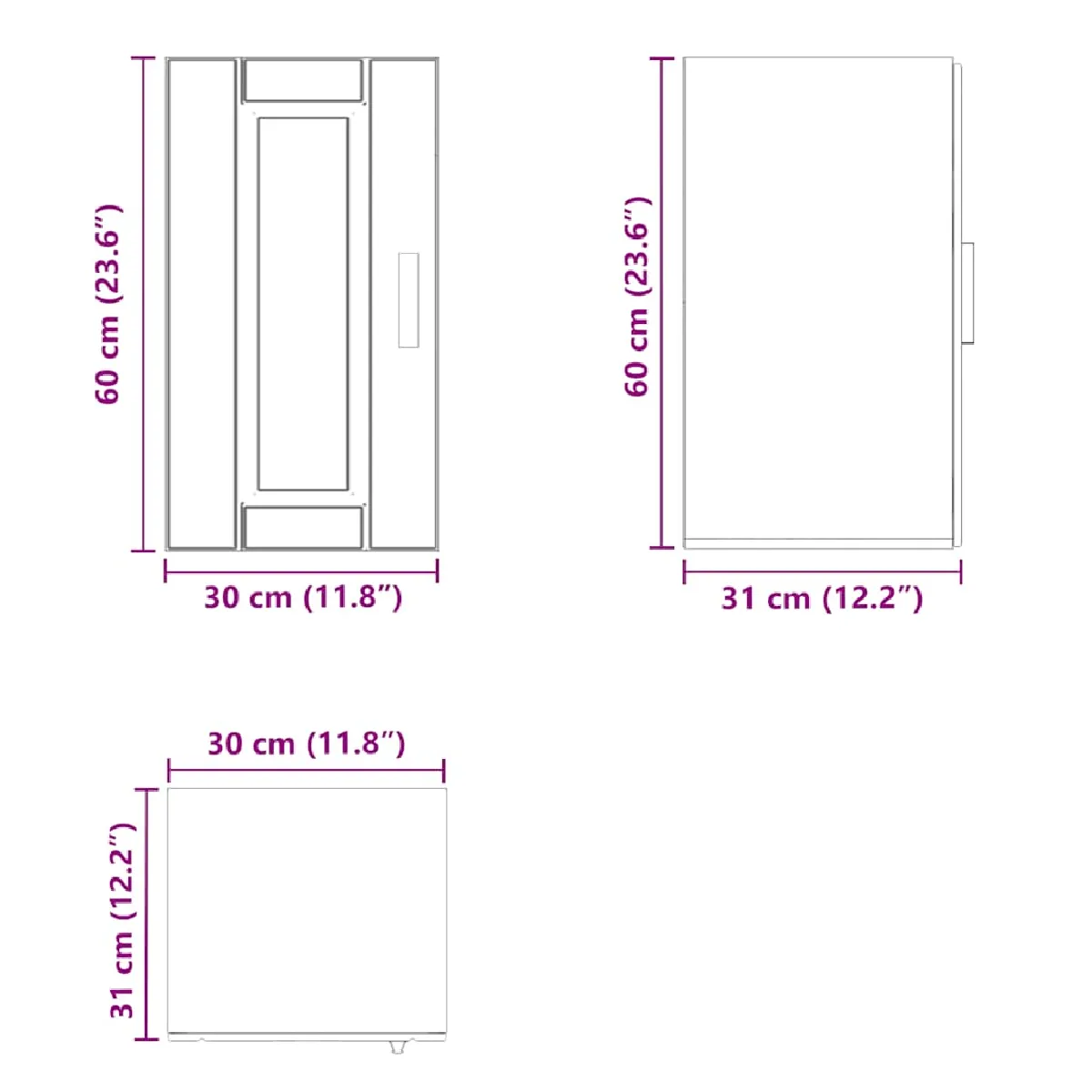 vidaXL Armoire Murale Cuisine Porto - Blanc Brillant