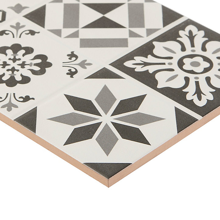 Carrelage mural noir et blanc 20x60cm Konkrete