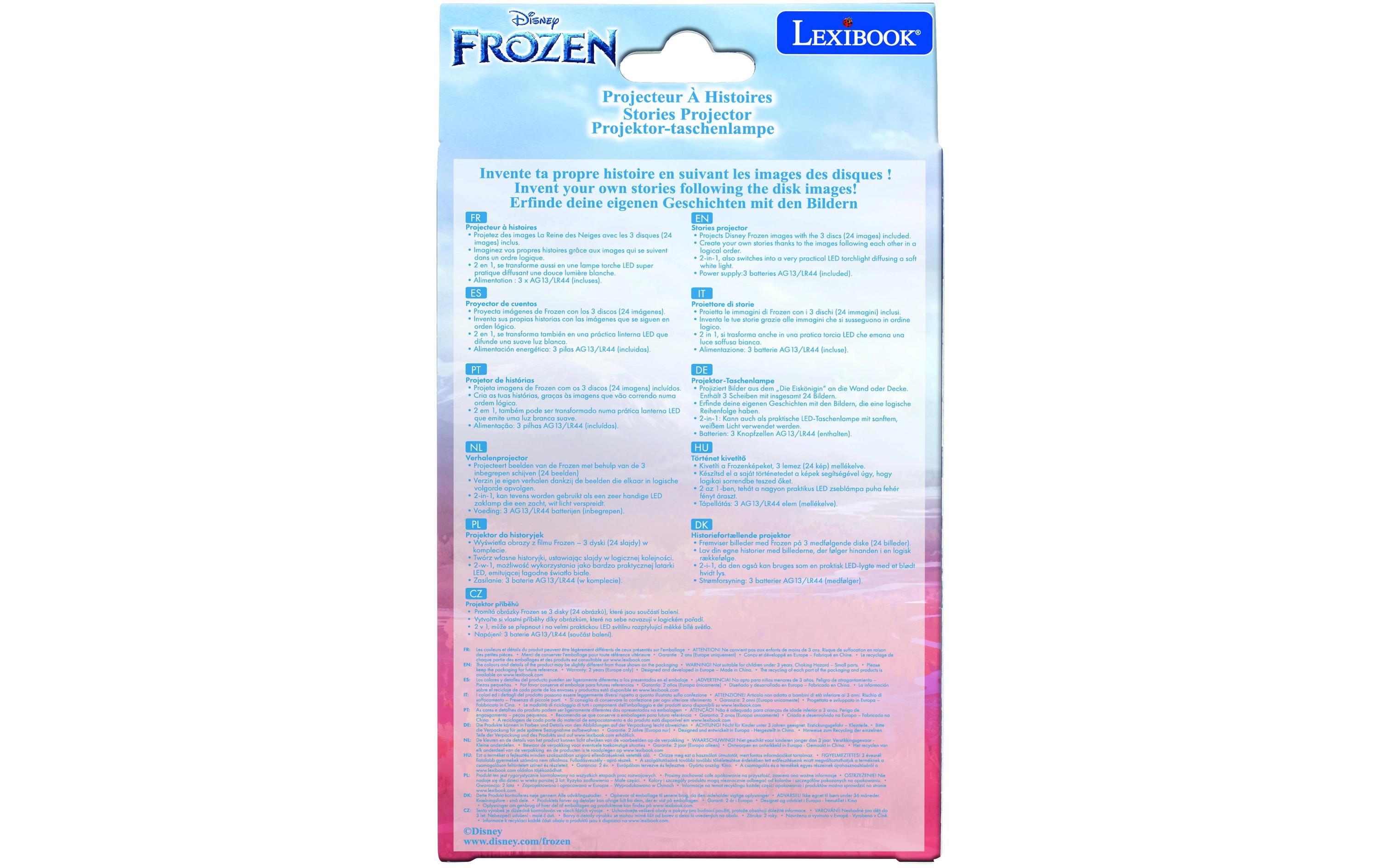 Bildprojektor Schneekönigin Blau/LilaFrozen Projektor und Taschenlampe