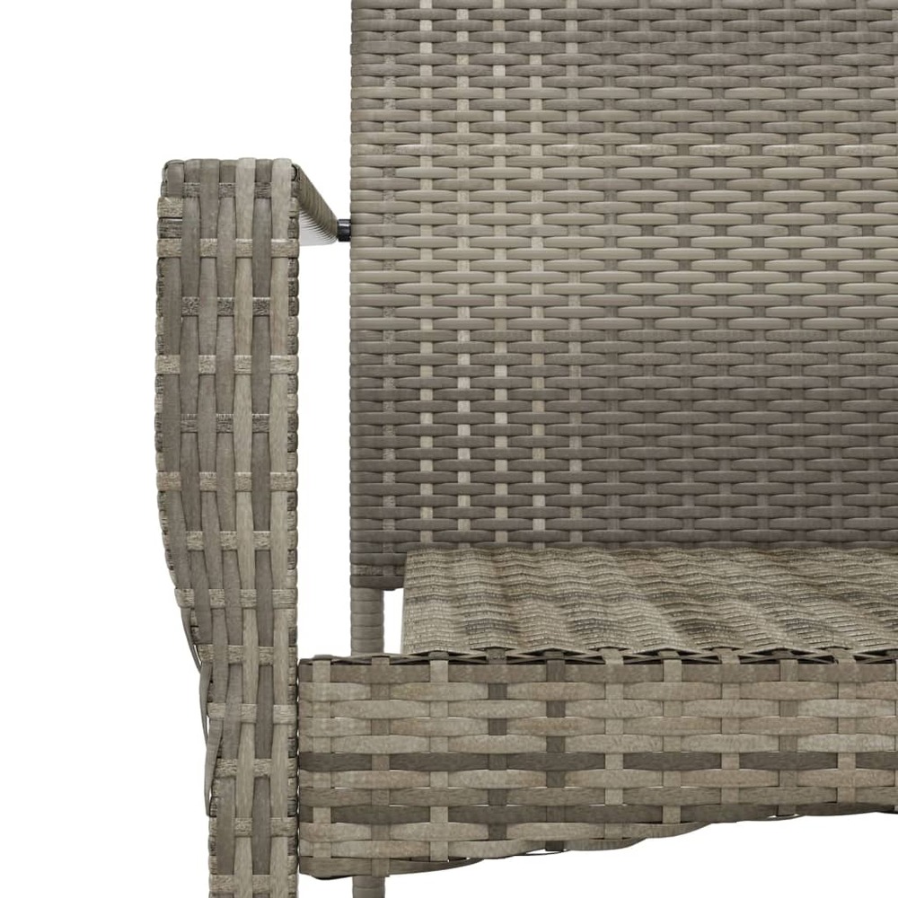 Mobilier à dîner de jardin et coussins 7 pièces noir et gris rotin