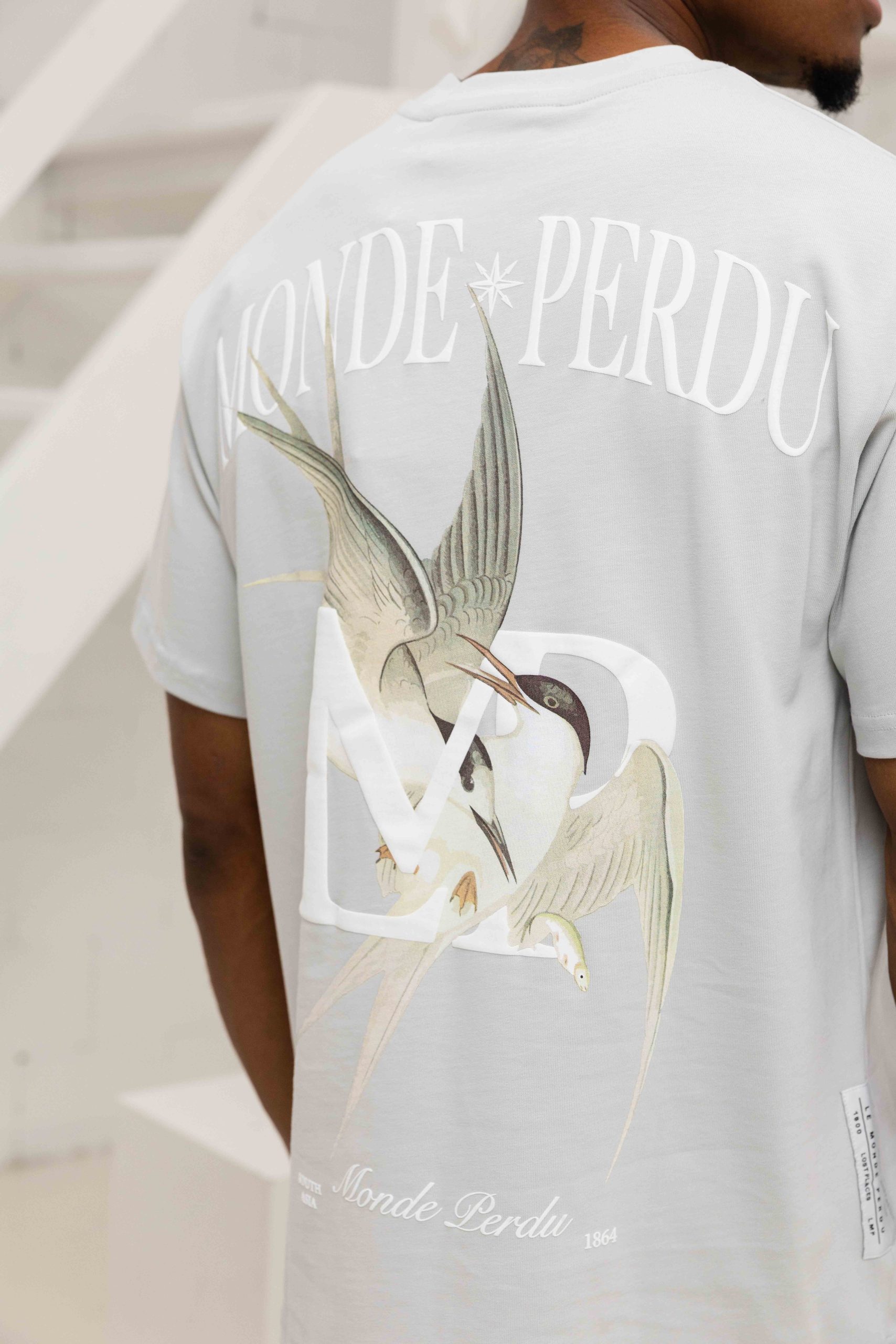 Le Monde Perdu Sterna T-Shirt Heren Lichtgrijs