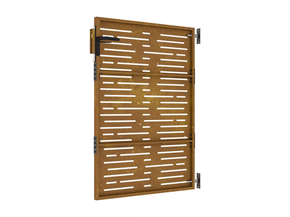 Portail de jardin 85x150 cm acier corten conception de carré