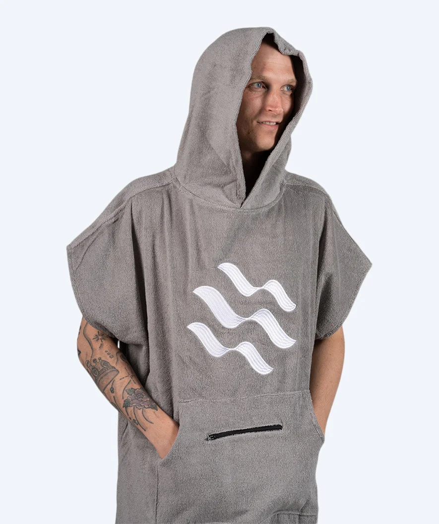 Watery badeponcho til voksne - Bomuld - Grå