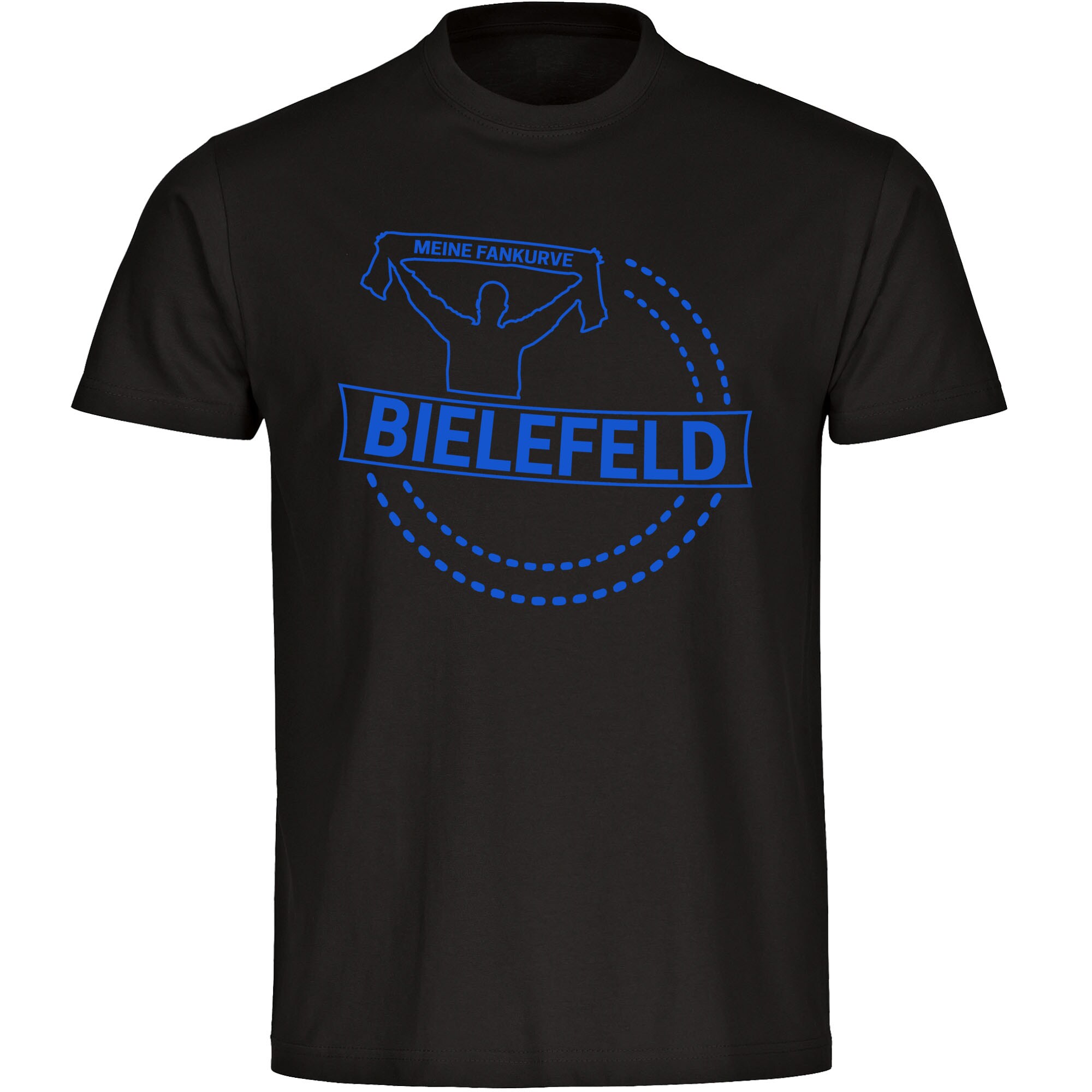 multifanshop® Kinder T-Shirt - Bielefeld - Meine Fankurve - Druck blau