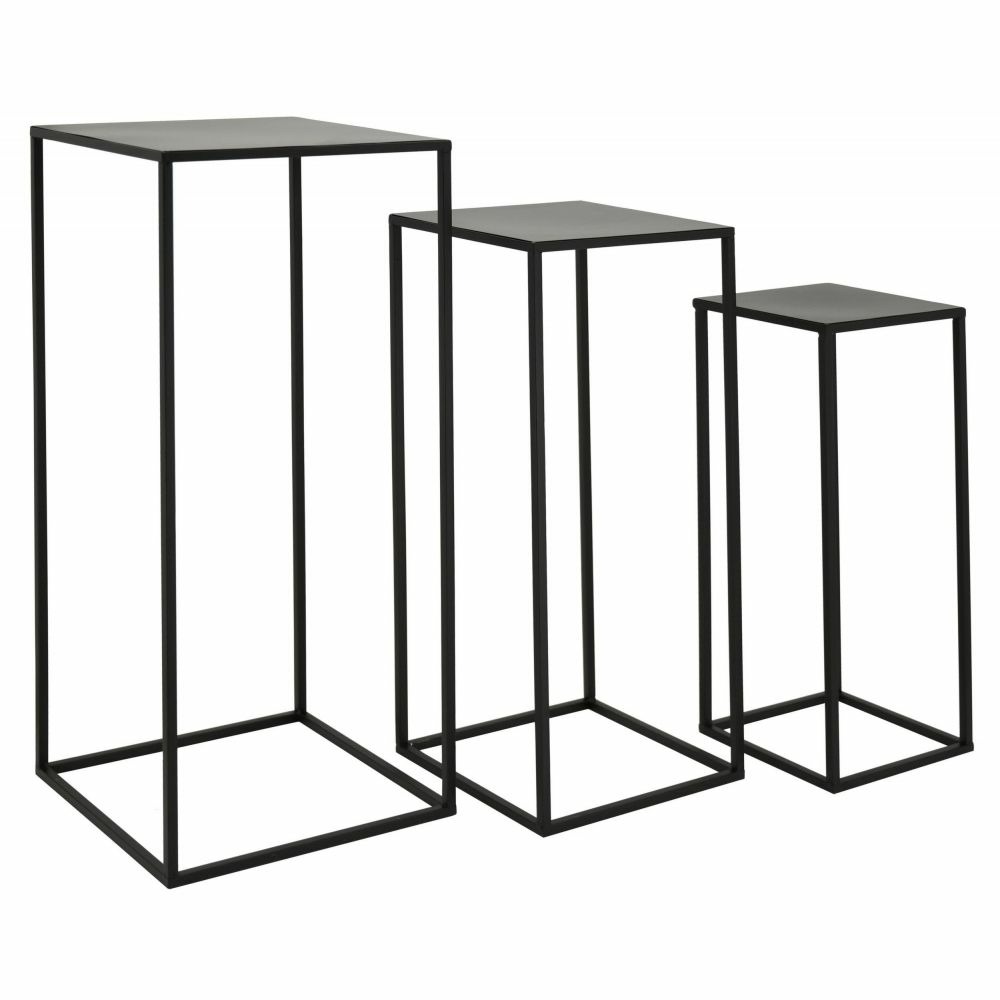 Sellettes en métal noir (lot de 3)