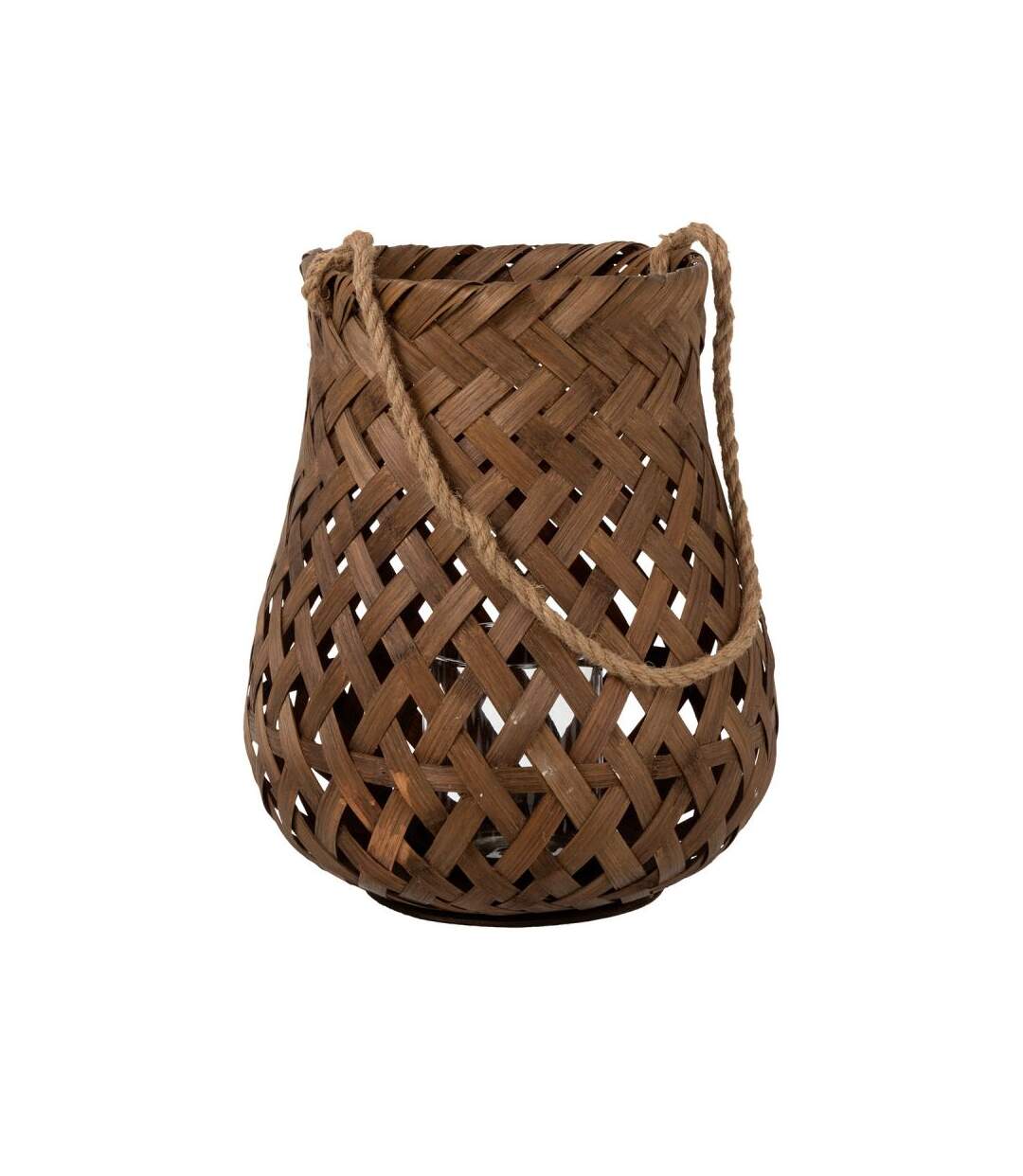 Paris Prix - Lanterne Ronde En Bambou tresse 41cm Marron