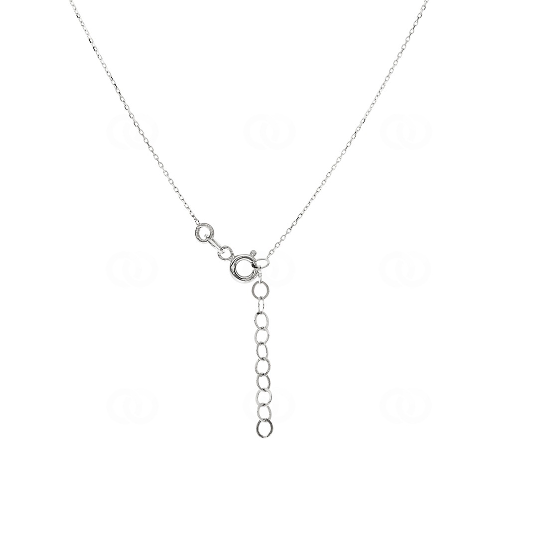 Collier mit Anhänger 750/18 K Weissgold mit Diamant 0.12 ct H/si
