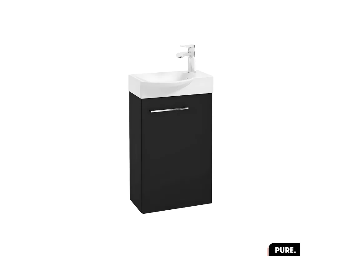 Meuble lave-mains avec vasque - Siphon OFFERT | PURE | Noir | 39 × 60 × 22
