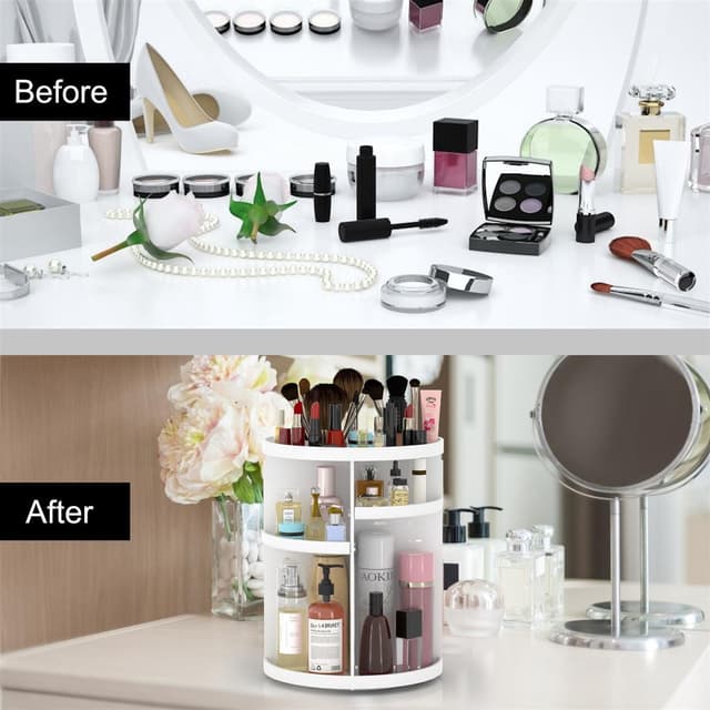 Kosmetiktaske Sminketaske Toilettaske Make Up (hvid)