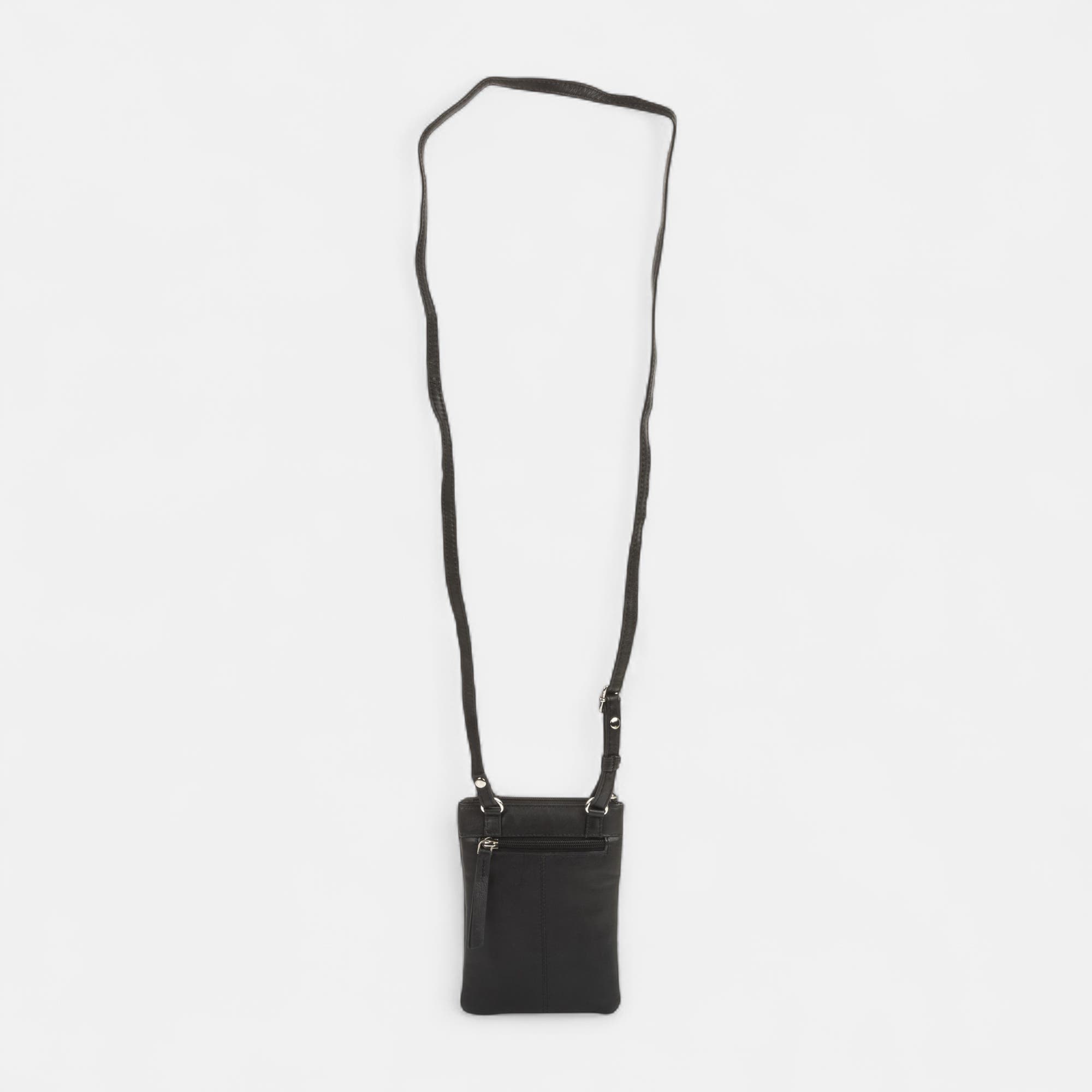 Pochette pour téléphone en cuir noir