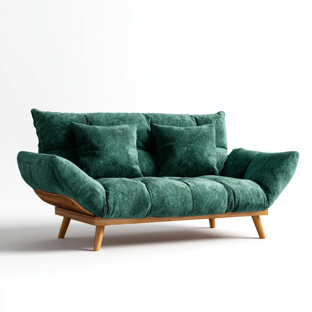 2-Sitzer-Sofa Samt 150x85x80 cm - Grün - Skandinavisches Design