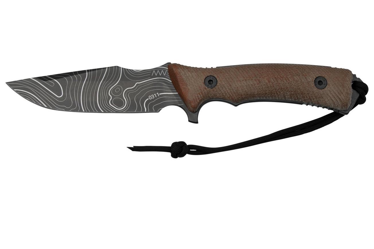 ANV Knives M311 SPELTER DLC Topo Elmax, Coyote Micarta Handle, Black Kydex Sheath, survivalmes