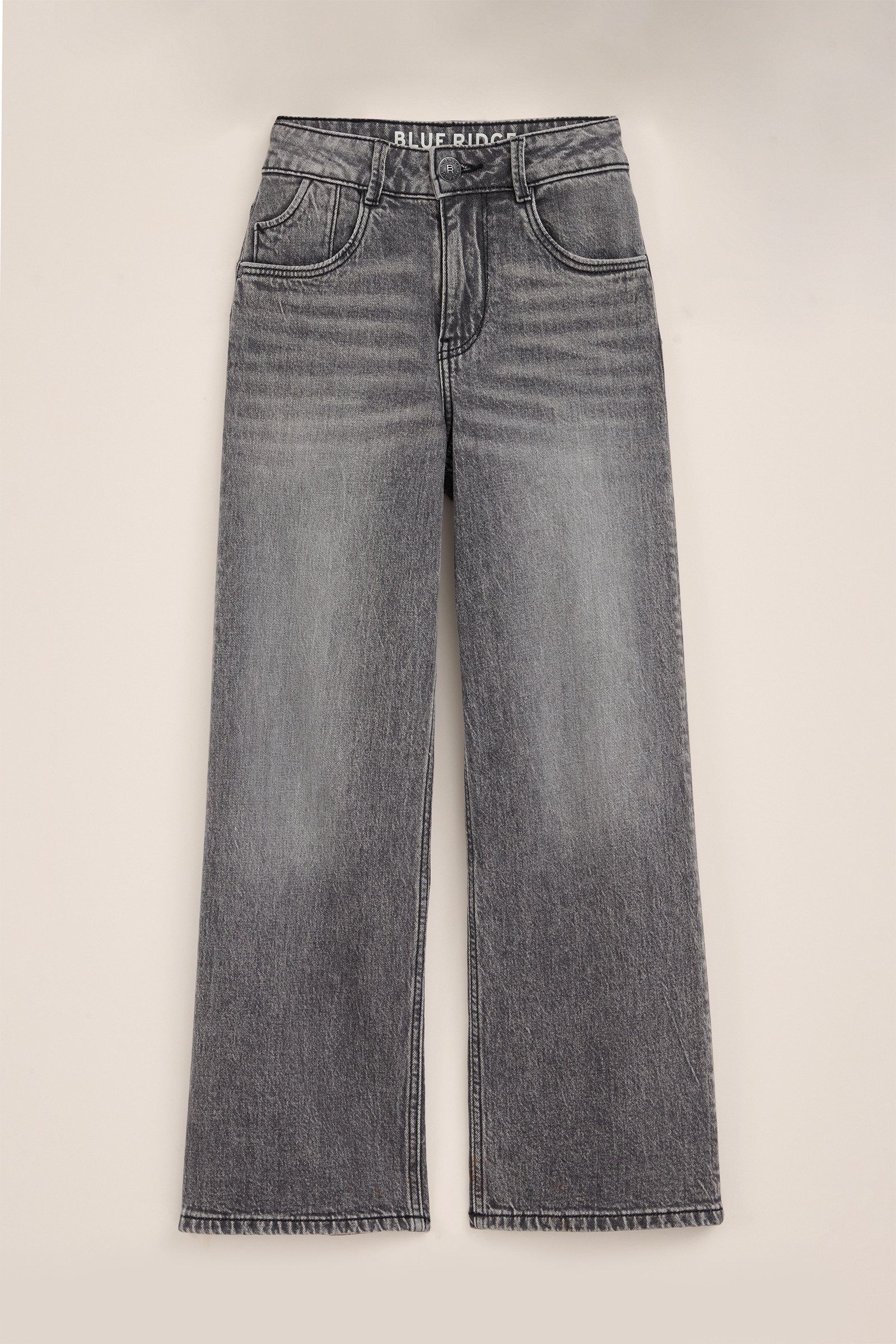 Meisjes wide leg jeans met stretch Blue Ridge Grijs