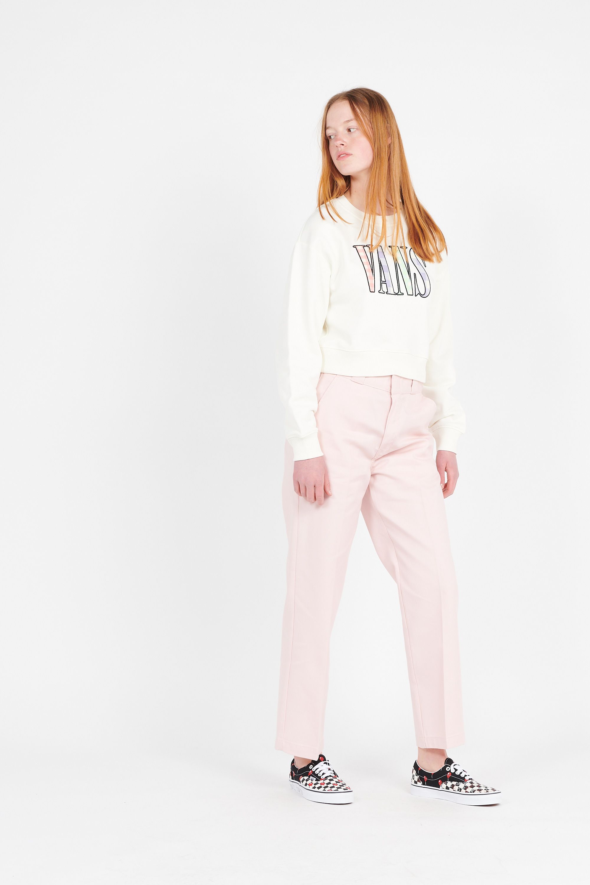 VANS Sweat MIXED UP GINGHAM CROP C Beige