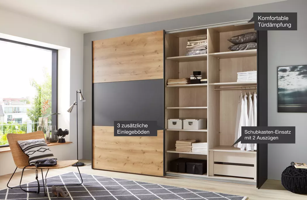 Schwebetürenschrank Korfu 300 x 217 cm
