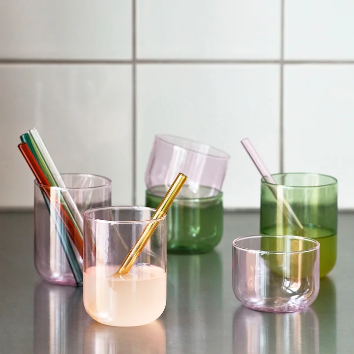 HAY - Sip Trinkhalme, Straight, opaque mix (4er-Set)