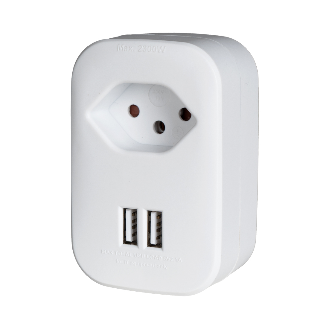 Ekström Steckdosenadapter T13 mit USB-Ladeanschluss