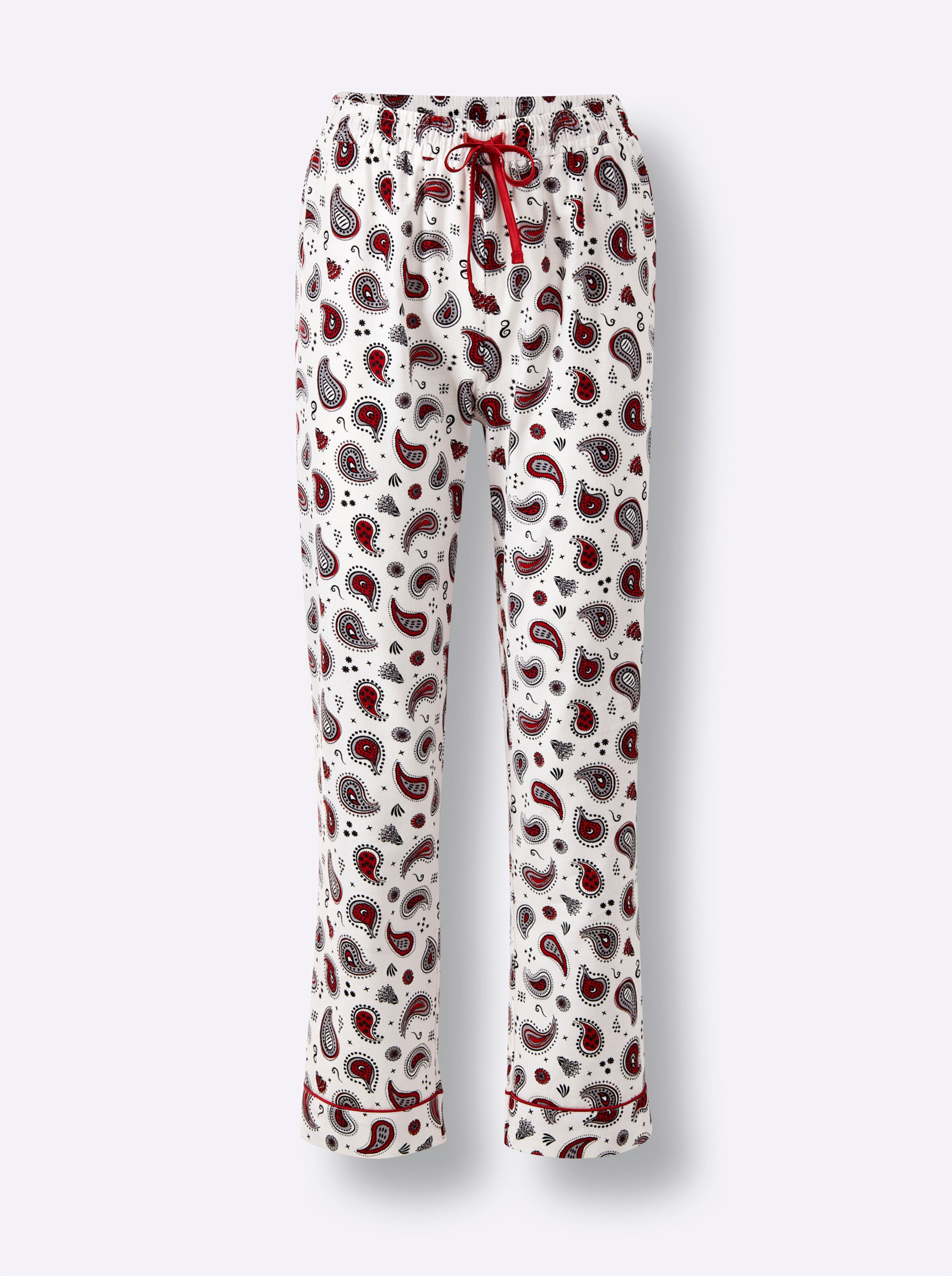 wäschepur Pyjama in ecru-rot-bedruckt