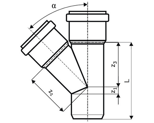 HT-EA aftakking 45° DN 160/110 mm