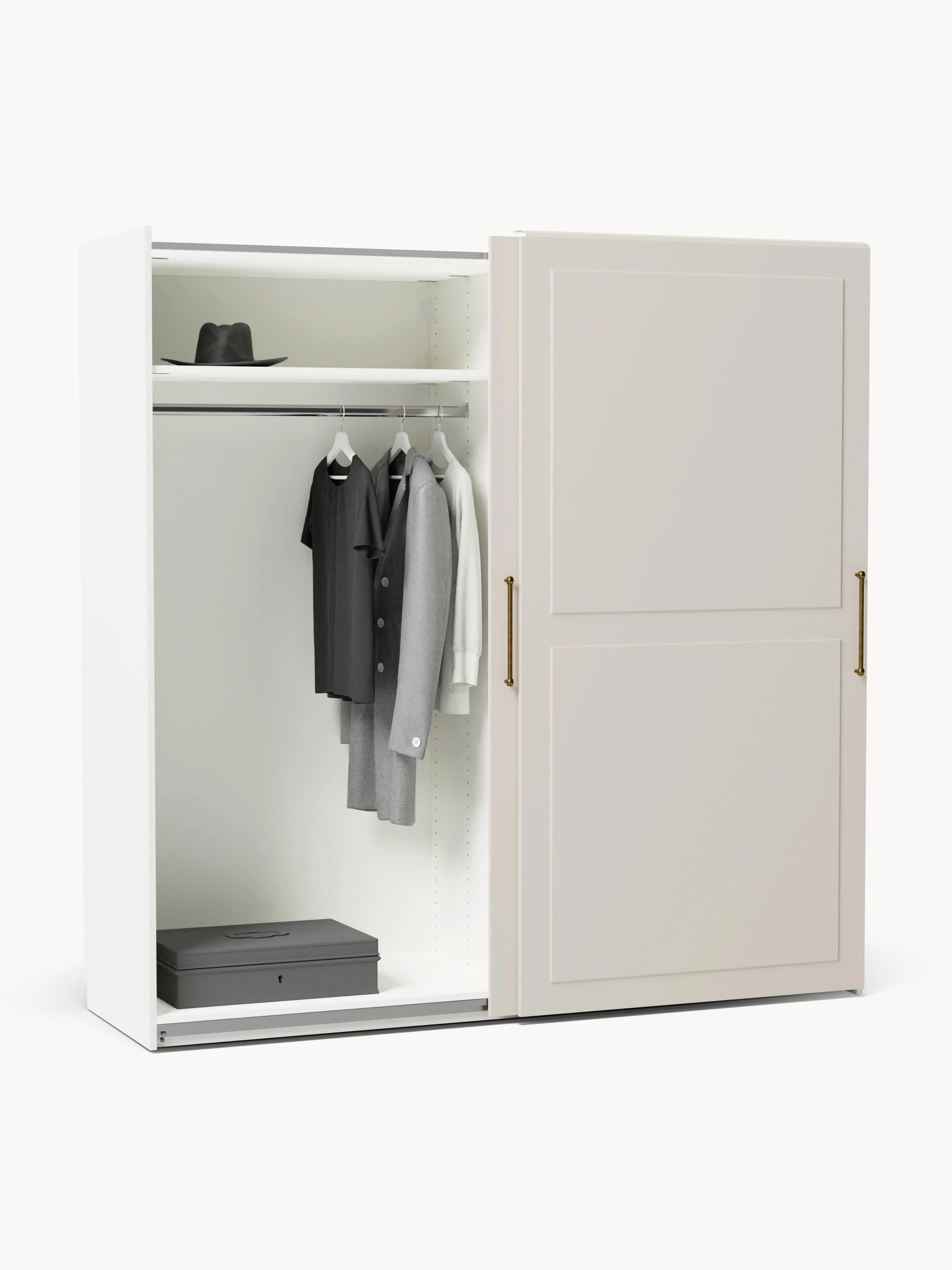 Modulaire schuifdeurkast Charlotte, 200 cm breed, in verschillende formaten