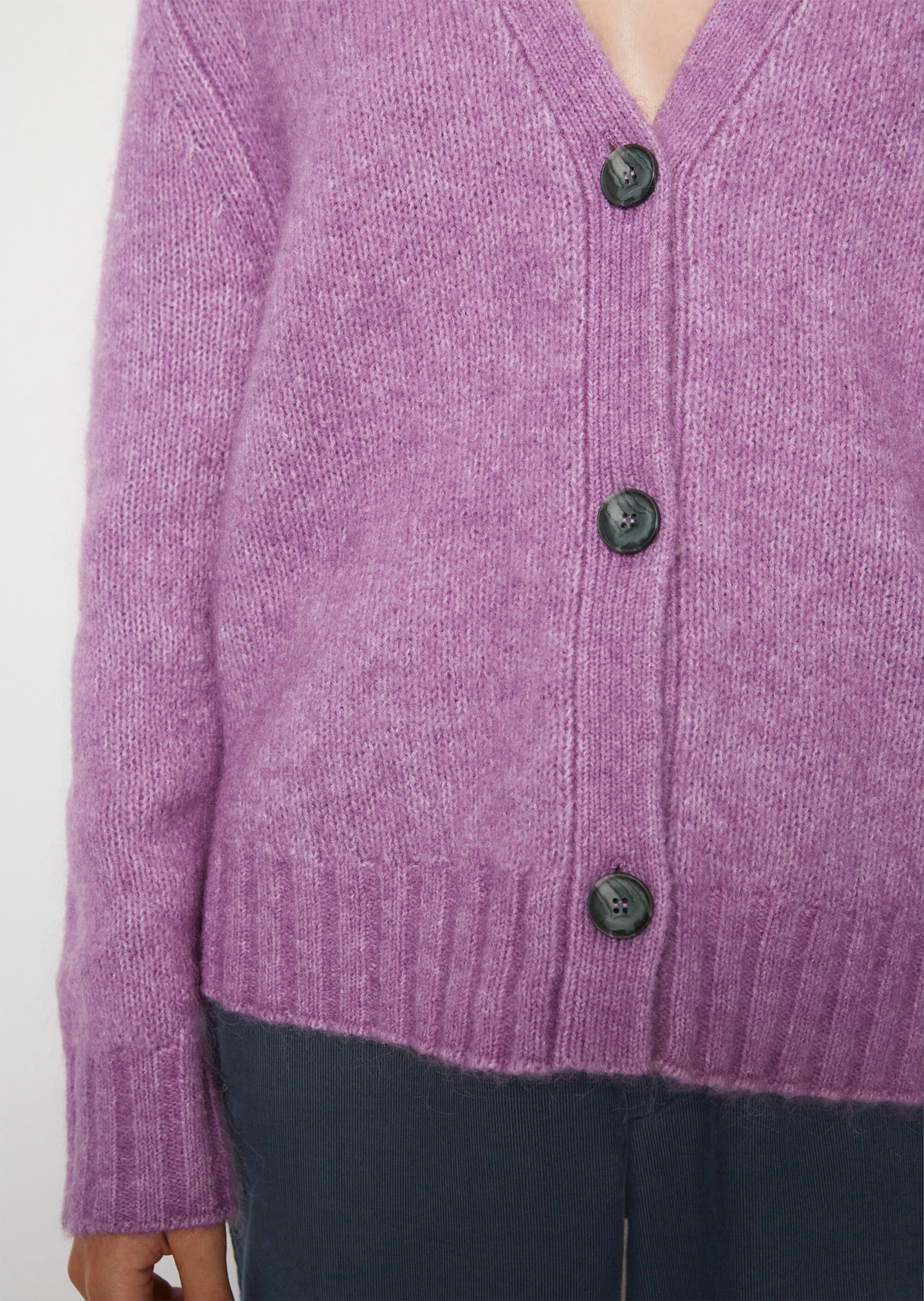 V-Neck-Cardigan relaxedaus kuscheligem Schurwolle-Mohair-Mix