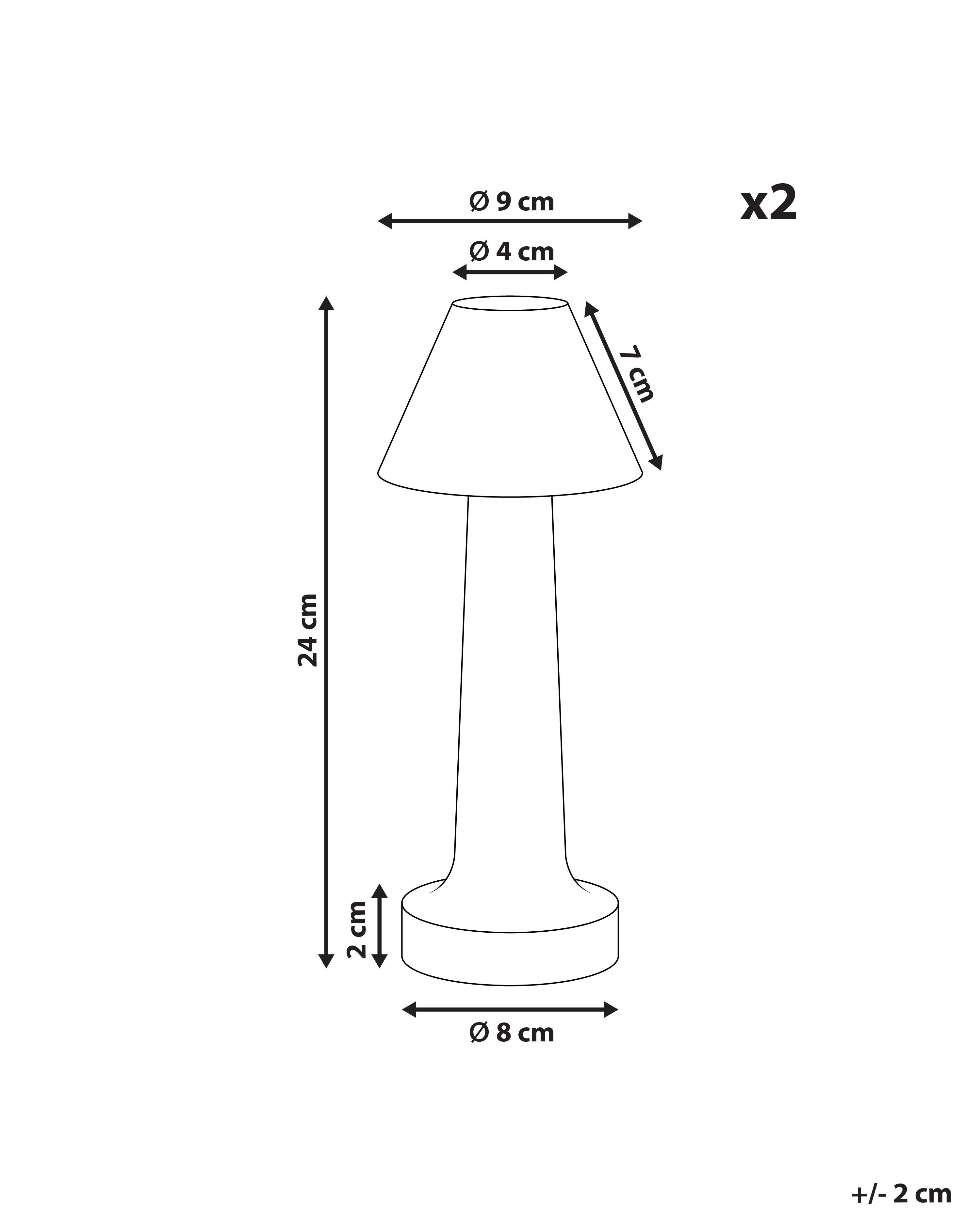 Set van 2 draadloze LED tafellampen JOANES met dimmer Metaal Zwart