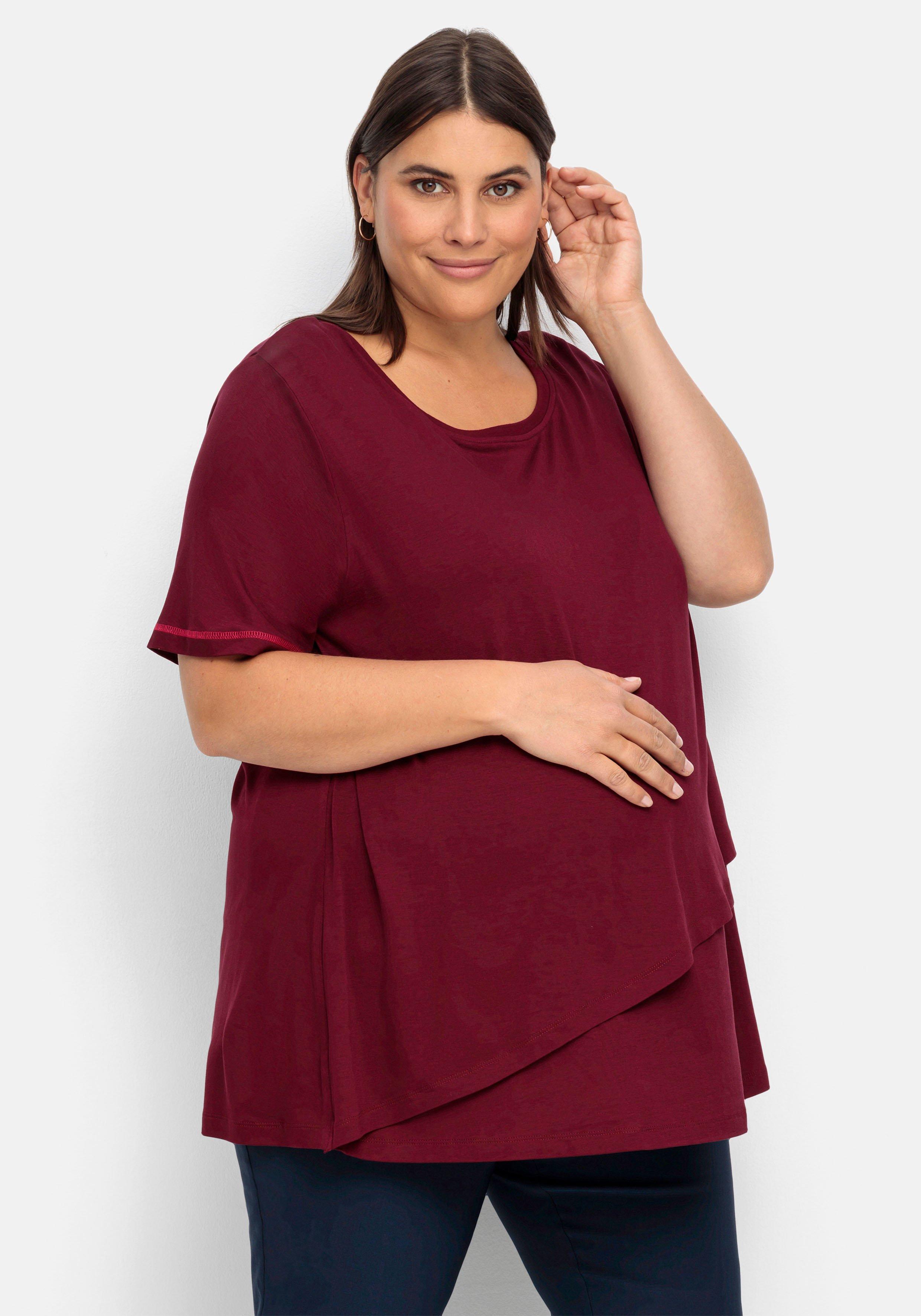 Stillshirt in Layer-Optik, mit Kontrastdetails
